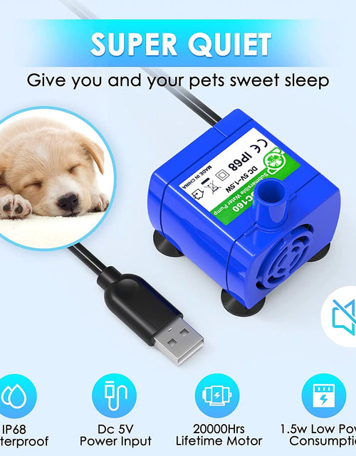 Load image into Gallery viewer, Replacement Pump for Cat Water Fountain, Ultra Quiet Long Lifespan Water Pump for Pet Water Fountain, Dog Water Bowl Dispenser For Cat &amp; Dog
