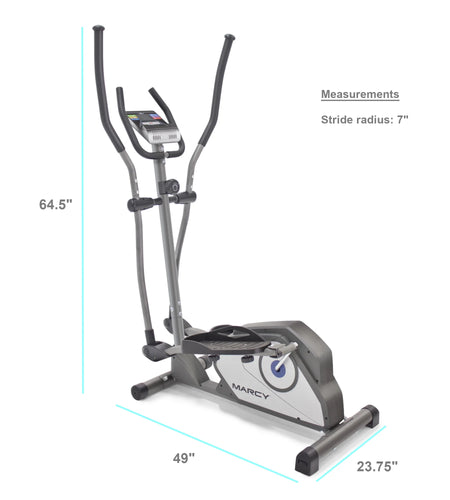 Home Gym Elliptical Trainer with Display Panel and Oversized Pedals
