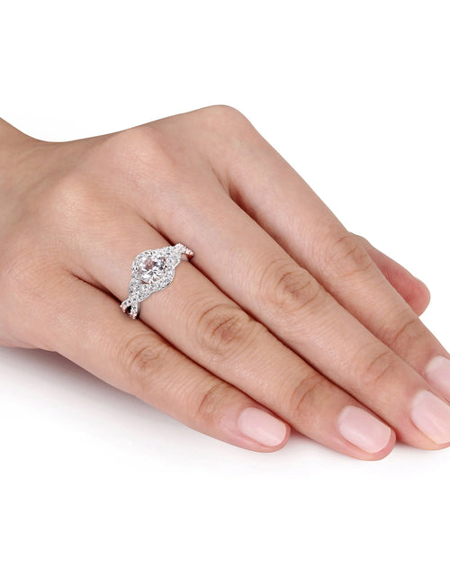 Load image into Gallery viewer, Women'S Created Sapphire Sterling Silver Engagement Ring
