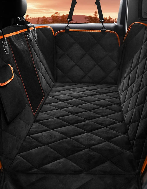 Load image into Gallery viewer, Dog Car Seat Cover,  Waterproof Nonslip Pet Seat Cover for Back Seat with Storage Pockets Mesh Visual Window, Black Heavy Duty Scratchproof Pet Dog Seat Cover Hammock for Cars Trucks
