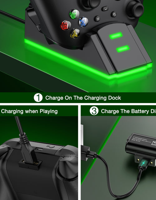 Load image into Gallery viewer, Xbox Controller Charger with 2 X 3600Mwh Rechargeable Battery Pack for Xbox Series X|S Controller
