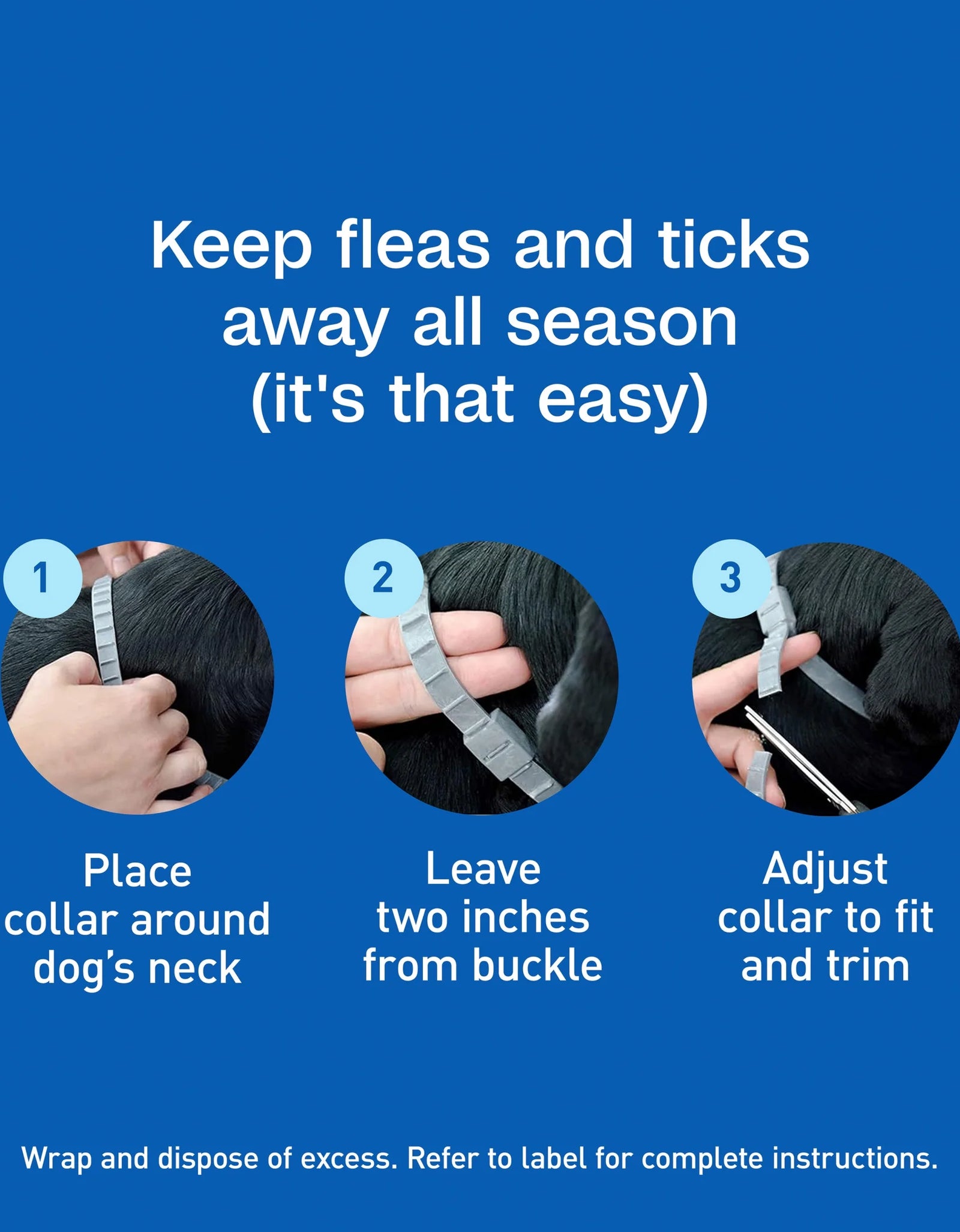 Flea & Tick Collar plus for Dogs & Puppies, 2 Pack, 12 Month Protection, Adjustable One Size, Kills Fleas, Ticks & Repels Mosquitoes, excluding California