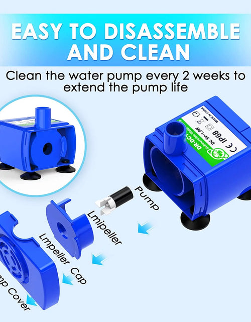 Load image into Gallery viewer, Replacement Pump for Cat Water Fountain, Ultra Quiet Long Lifespan Water Pump for Pet Water Fountain, Dog Water Bowl Dispenser For Cat &amp; Dog

