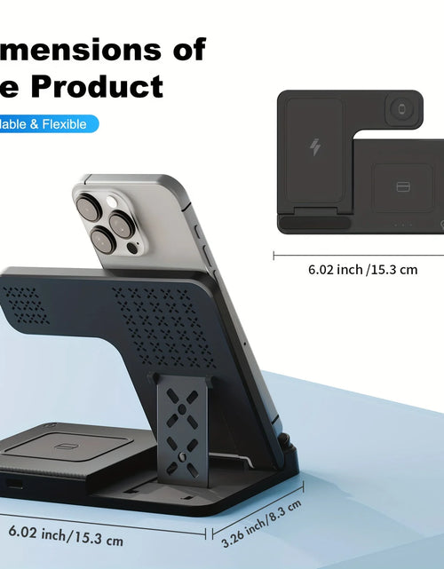 Load image into Gallery viewer, Wireless Charger,15W Wireless Charging Station Compatible with Iphone 17 16 15 14 13 12 11 8 Pro Max Mini plus X XR XS Max SE Plus,For Iwatch 10 9 8 7 6 5 4 3 2 SE Ultra,For Airpods 4 3 2
