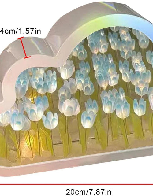 Load image into Gallery viewer, Tulip Lamp Tulip Mirror Night Light,  Tulip Cloud Desk Lamp - LED Living Room Bedside Desktop Ornaments,Night Light for Bedroom (Blue)
