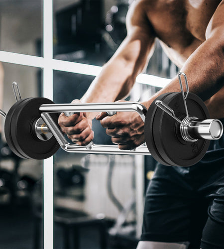 700 LBS Olympic Triceps Bar with Knurled Handles for Squats, Deadlifts, Shrugs