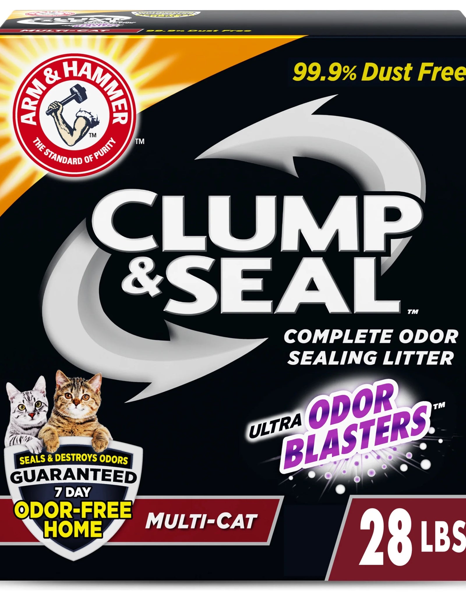 Clump & Seal Cat Litter Multi-Cat Complete Odor Sealing Clay Clumping Cat Litter, 28 Lb