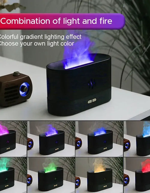 Load image into Gallery viewer, Humidifier,Ultrasonic Cool Mist Humidifier with 7 Colors Flame Lights,Essential Oil Diffuser,For Room,White

