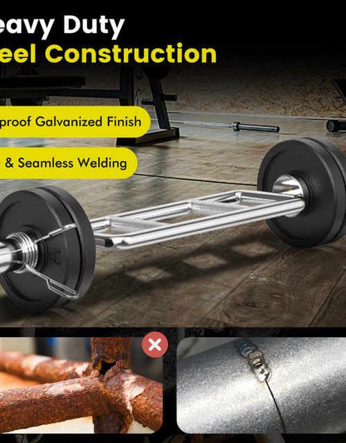 Load image into Gallery viewer, 700 LBS Olympic Triceps Bar with Knurled Handles for Squats, Deadlifts, Shrugs
