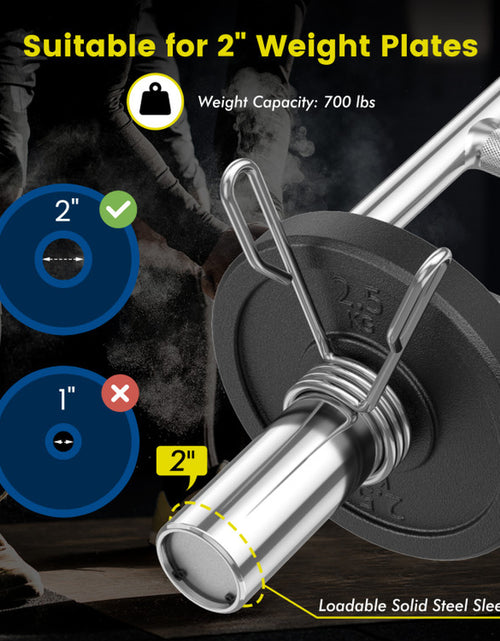 Load image into Gallery viewer, 700 LBS Olympic Triceps Bar with Knurled Handles for Squats, Deadlifts, Shrugs
