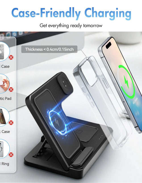 Load image into Gallery viewer, Wireless Charger,15W Wireless Charging Station Compatible with Iphone 17 16 15 14 13 12 11 8 Pro Max Mini plus X XR XS Max SE Plus,For Iwatch 10 9 8 7 6 5 4 3 2 SE Ultra,For Airpods 4 3 2
