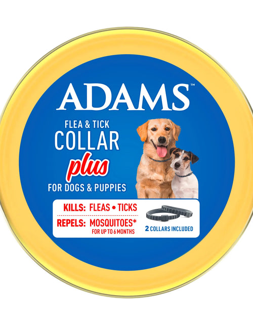 Load image into Gallery viewer, Flea &amp; Tick Collar plus for Dogs &amp; Puppies, 2 Pack, 12 Month Protection, Adjustable One Size, Kills Fleas, Ticks &amp; Repels Mosquitoes, excluding California
