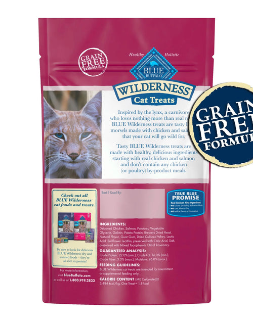 Load image into Gallery viewer, Wilderness Chicken &amp; Salmon Flavor Dry Soft Treats for Cats, Grain-Free, 2 Oz. Bag

