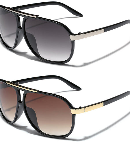 Retro 80S Fashion Pilot Sunglasses Black White Brown Men Women Vintage Glasses