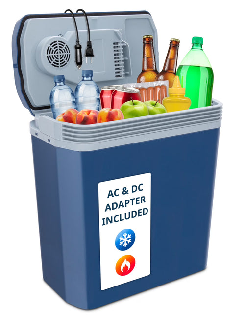 Load image into Gallery viewer, 24L Portable Thermoelectric Cooler &amp; Warmer 12V with Handle Blue

