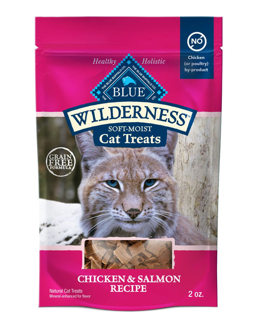 Load image into Gallery viewer, Wilderness Chicken &amp; Salmon Flavor Dry Soft Treats for Cats, Grain-Free, 2 Oz. Bag
