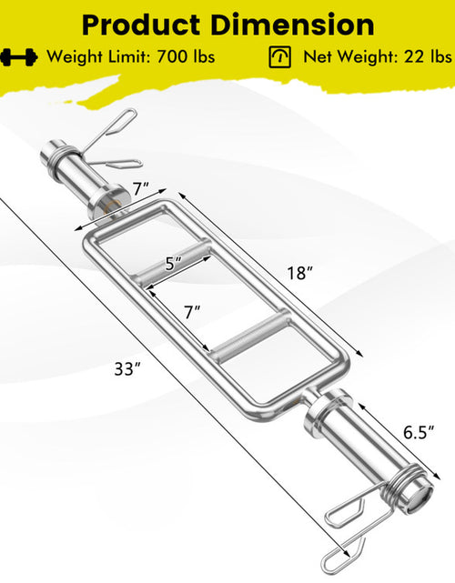 Load image into Gallery viewer, 700 LBS Olympic Triceps Bar with Knurled Handles for Squats, Deadlifts, Shrugs
