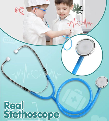 Doctor Kit for Kids Realistic, 36PCS Kids Doctor Kit Wooden, Doctor Pretend Playset
