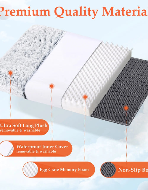 Load image into Gallery viewer, Dog Bed for Large Dogs, Washable Egg Crate Memory Foam Orthopedic Cozy Soft Long Plush Calming Pet Bed for Large Medium Size Dogs Crate, 36"X28", Gray
