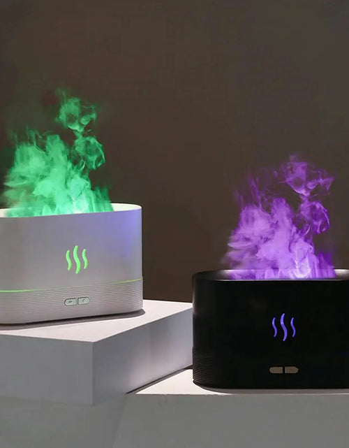 Load image into Gallery viewer, Humidifier,Ultrasonic Cool Mist Humidifier with 7 Colors Flame Lights,Essential Oil Diffuser,For Room,White
