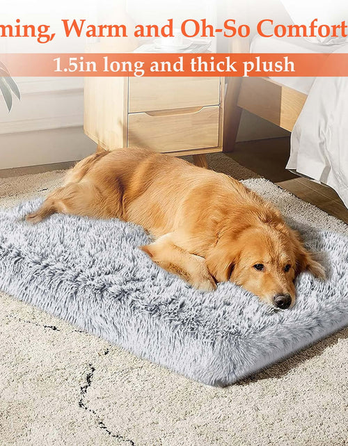 Load image into Gallery viewer, Dog Bed for Large Dogs, Washable Egg Crate Memory Foam Orthopedic Cozy Soft Long Plush Calming Pet Bed for Large Medium Size Dogs Crate, 36"X28", Gray
