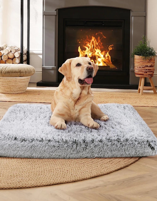 Load image into Gallery viewer, Dog Bed for Large Dogs, Washable Egg Crate Memory Foam Orthopedic Cozy Soft Long Plush Calming Pet Bed for Large Medium Size Dogs Crate, 36"X28", Gray

