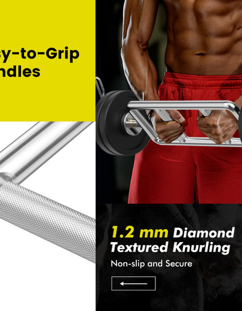 Load image into Gallery viewer, 700 LBS Olympic Triceps Bar with Knurled Handles for Squats, Deadlifts, Shrugs
