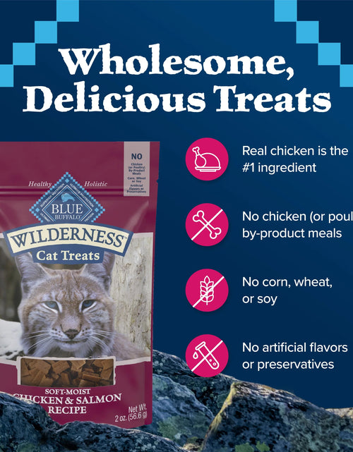 Load image into Gallery viewer, Wilderness Chicken &amp; Salmon Flavor Dry Soft Treats for Cats, Grain-Free, 2 Oz. Bag
